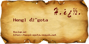 Hengl Ágota névjegykártya